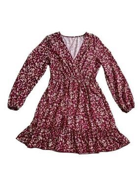 SHEIN Red Floral Dress Dress size L